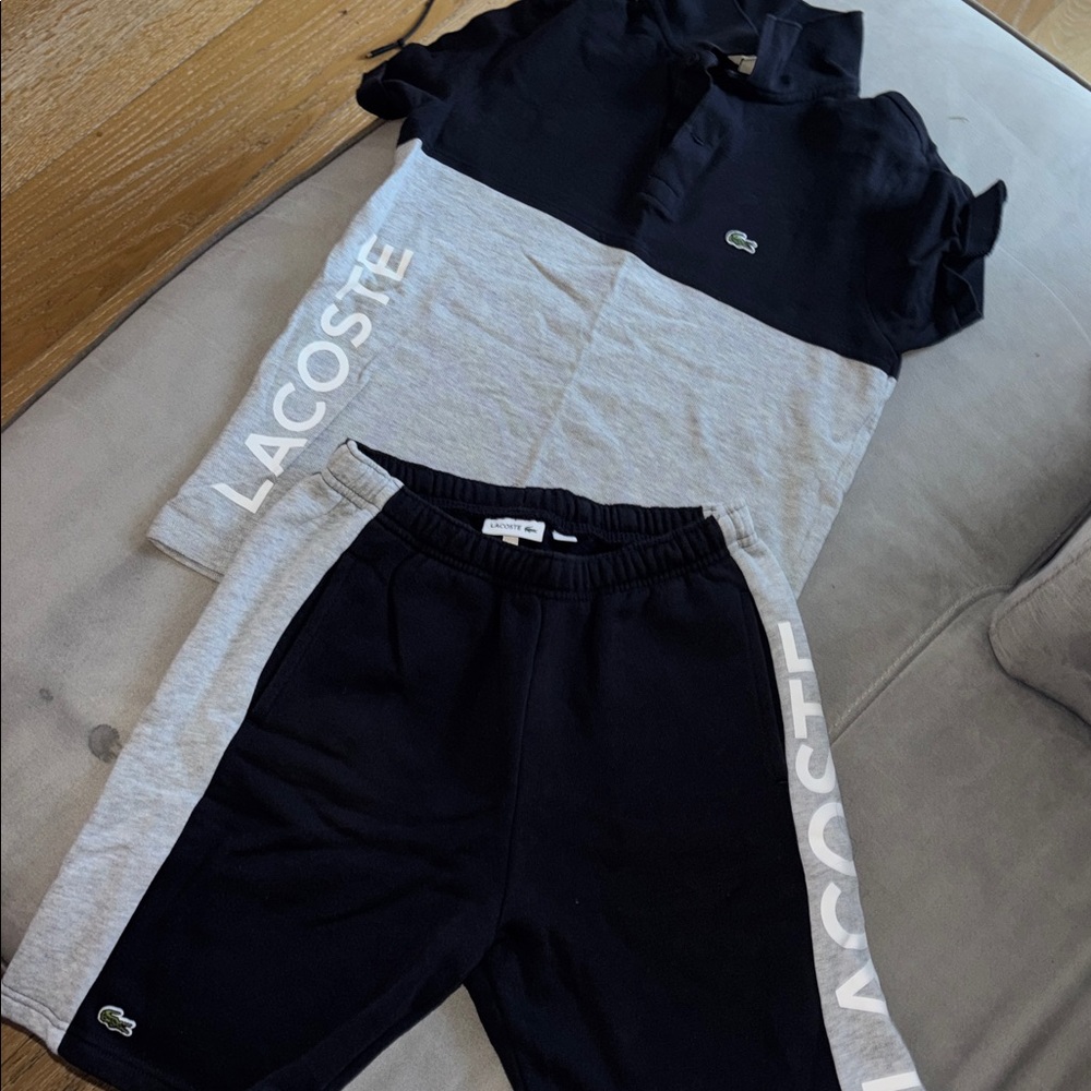 Lacoste Kids Matching Set in Black and Gray
